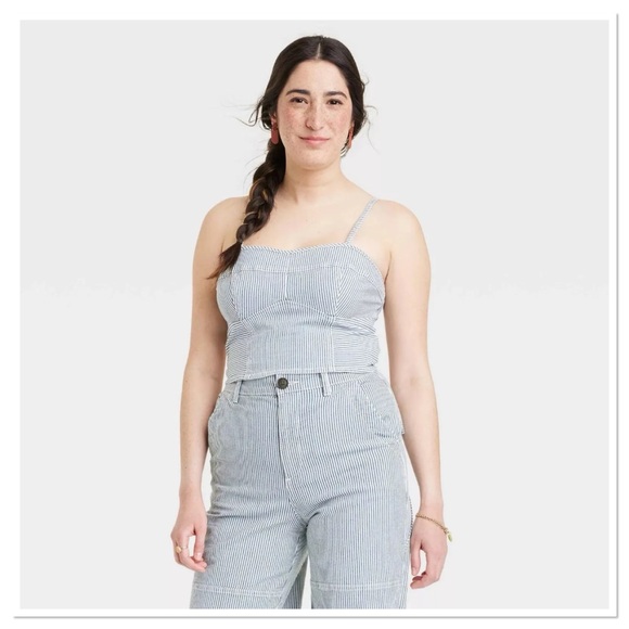 Women’s Universal Thread Denim Corset Tank Top - Picture 1 of 5